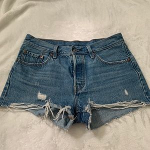 High waisted levi 501 denim shorts